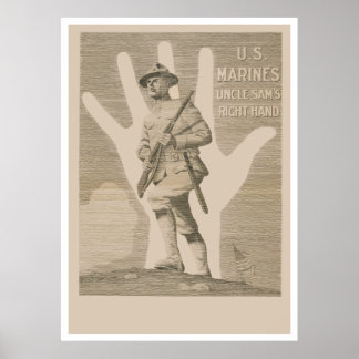 Farbror Sam's Höger Hand-U.S. Marines Poster