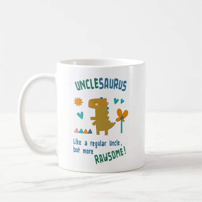 Farbror Saurus Birthday eller Fars dag Kaffemugg (Vänster)