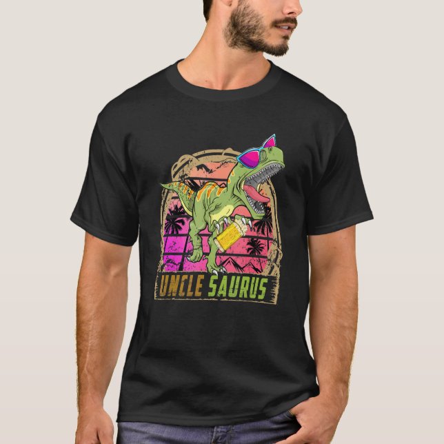 Farbror Saurus Manar Farbror Saurus Rex Födelsedag T Shirt (Framsida)