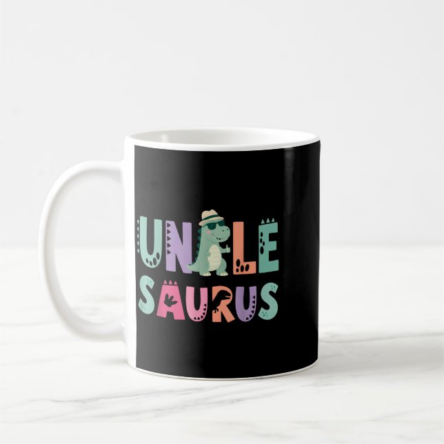 Farbror Saurus Pappa Dinosaurie 3-års födelsedag T Kaffemugg (Vänster)