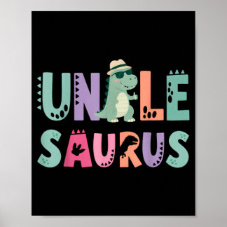 Farbror Saurus Pappa Dinosaurie 3-års födelsedag T Poster
