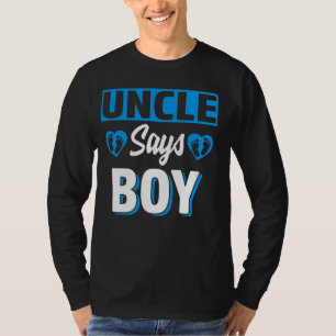Farbror Says Boy Cute Gender Reveal Team Blue Baby T Shirt