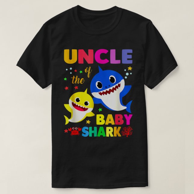 Farbror Shark farbror Shark Family Mors dag T Shirt (Design framsida)