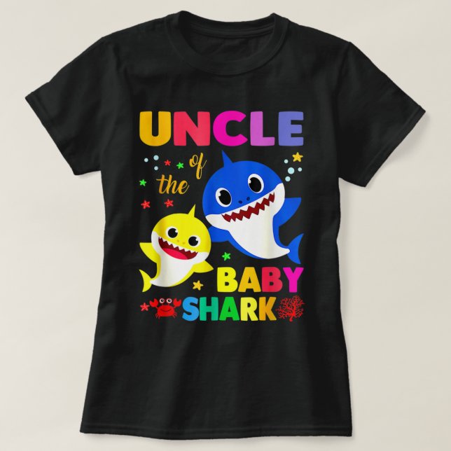 Farbror Shark farbror Shark Family Mors dag T Shirt (Design framsida)