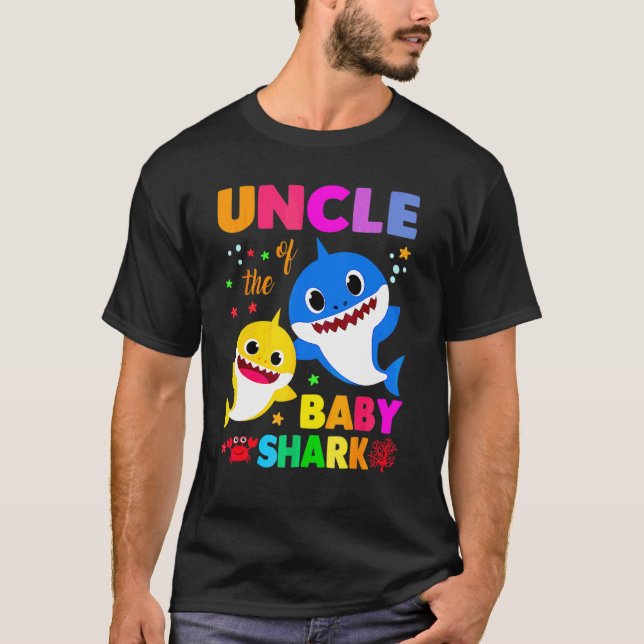 Farbror Shark farbror Shark Family Mors dag T Shirt (Framsida)