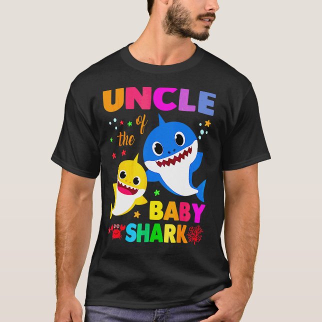 Farbror Shark farbror Shark Family Mors dag T Shirt (Framsida)