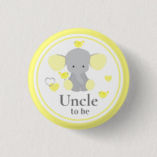 Farbror som ska vara Pojke Girl Shower Elephant Knapp