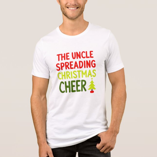 Farbror Spreading jul Cheer T Shirt (Framsida)