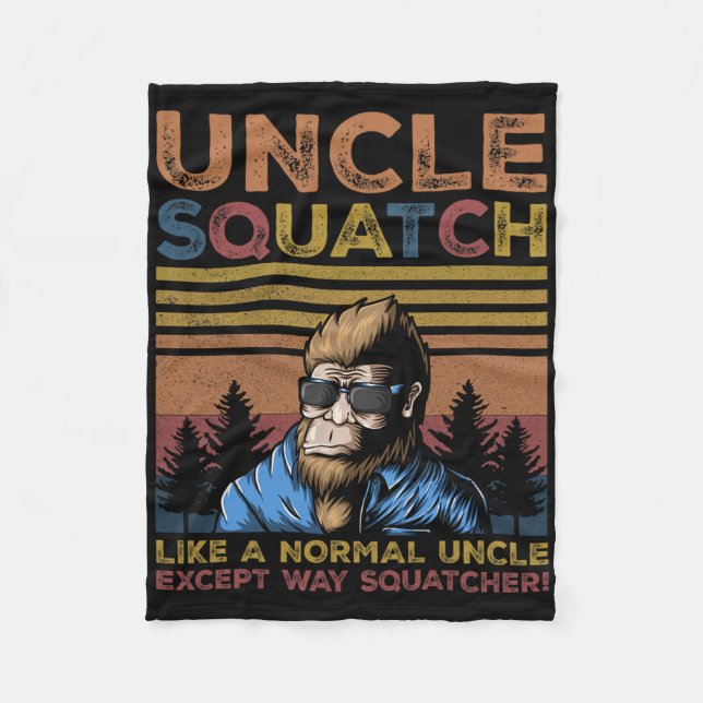 Farbror Squatch - Bigfoot Farbror Fars Dag Yeti Sa Fleecefilt (Framsidan)