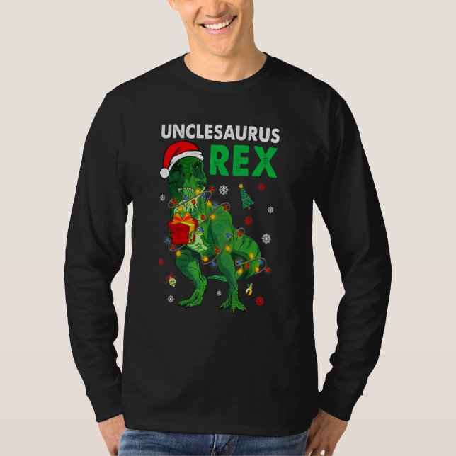 Farbror T Rex jul Dinosaur Unclesaurus Matchin Shirt (Framsida)