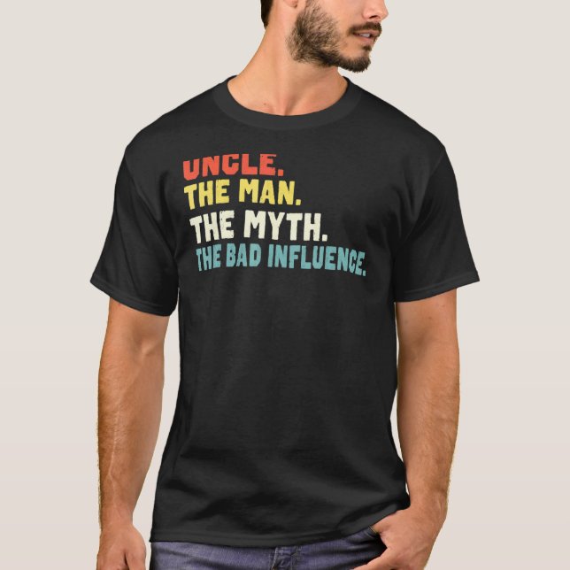 Farbror The Man, Myth Bad Influence Retro Kristus T Shirt (Framsida)