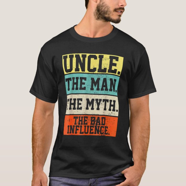 Farbror The Man, Myth Bad Influence Retro Kristus T Shirt (Framsida)