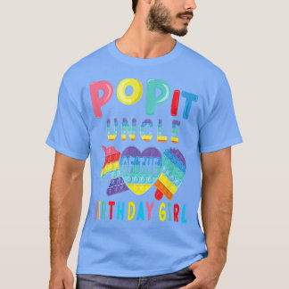 Farbror till Birthday Girl Pop it Unicorn Birthday T Shirt