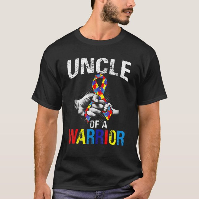 Farbror till en krigare Autism Acceptans T-shirt (Framsida)