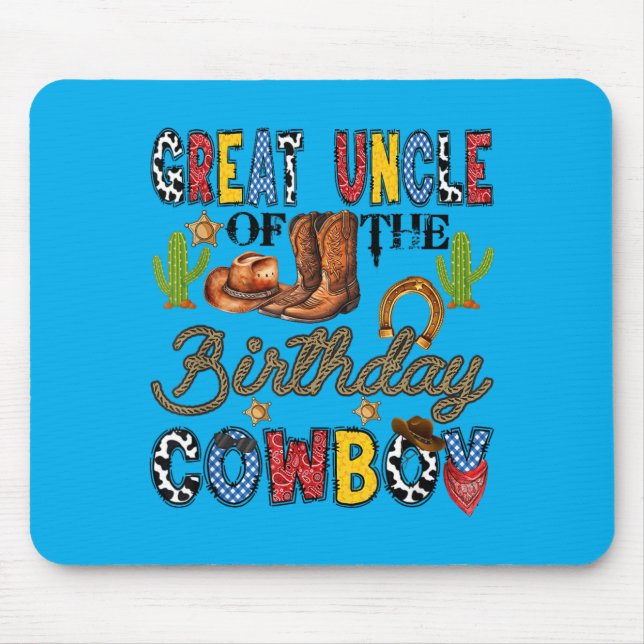 Farbror till födelsedags cowboy western musmatta (Framsidan)