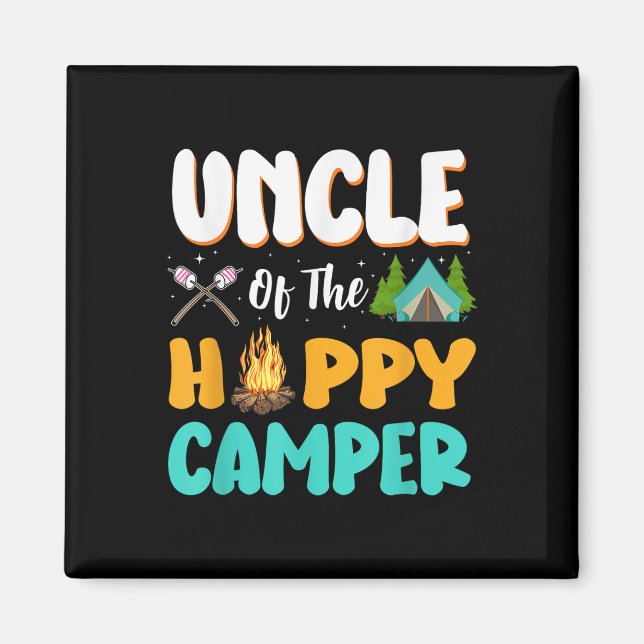 Farbror till Happy Camper Familjens Camping Födels Magnet (Framsidan)
