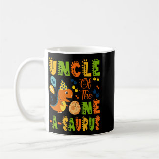 Farbror till One-A-Saurus 1-års födelsedagsdinosau Kaffemugg