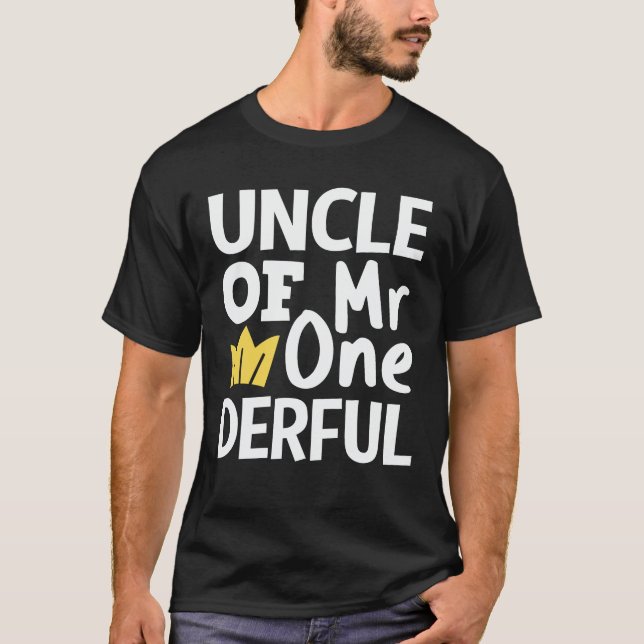 Farbror till Onederful 1:a Birthday Party Matching T Shirt (Framsida)