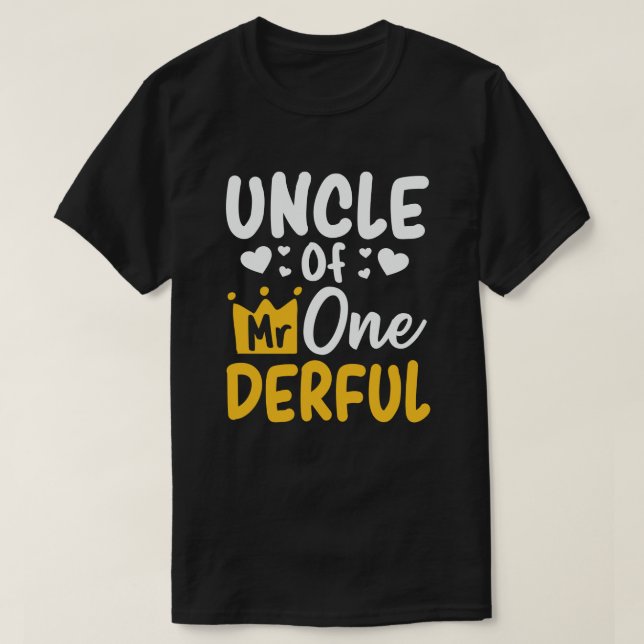 Farbror till Onederful 1:a Birthday Party Matching T Shirt (Design framsida)