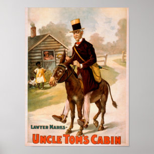 Farbror Toms Cabin Man och Donkey Theater Poster