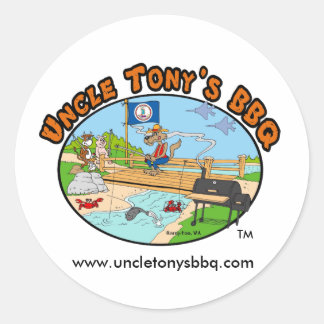 Farbror Tony's BBQ Stickers (Tecknadens Logotyp) Runt Klistermärke