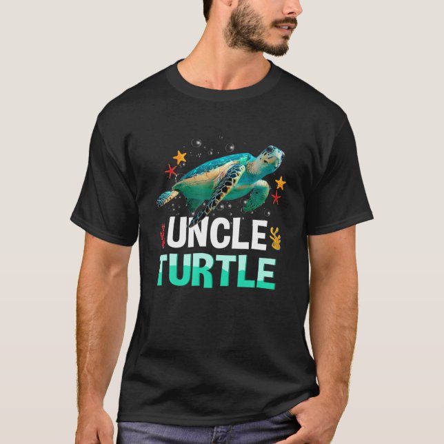 Farbror Turtle Family Matching Turtles Älskare Far T Shirt (Framsida)