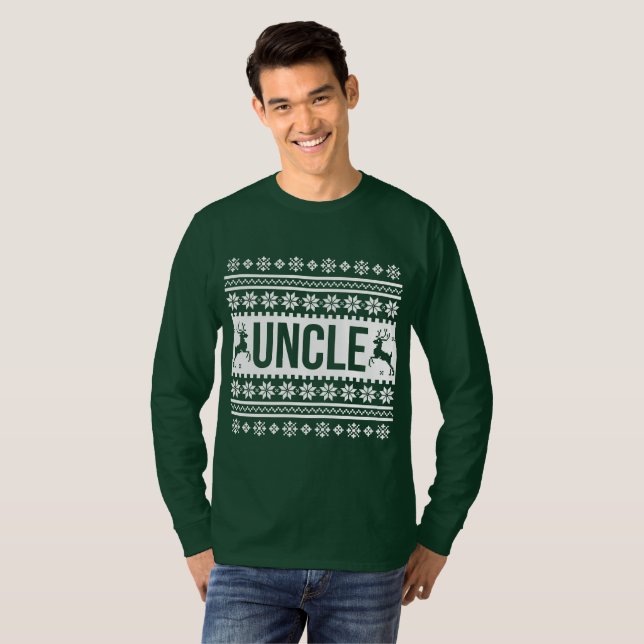 Farbror Ugly jul Sweater T-shirt (Hel framsida)