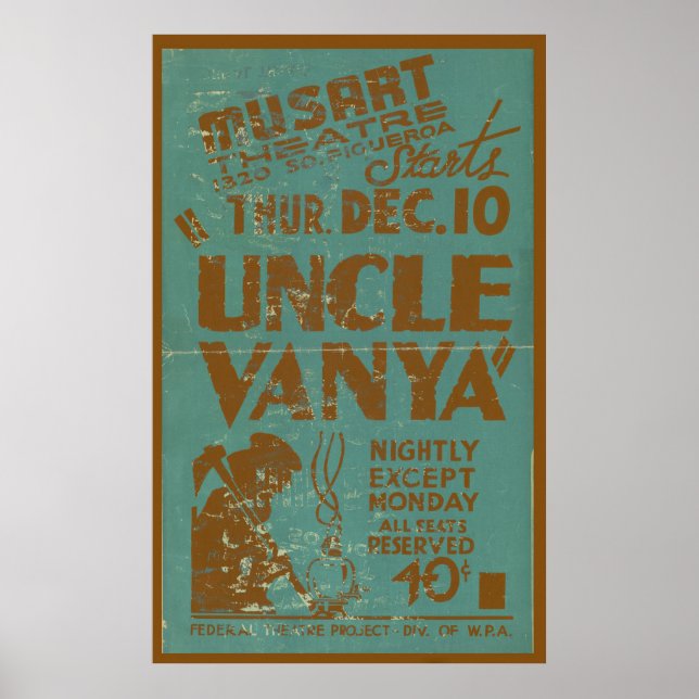 Farbror Vanya Vintage Theater Poster (Framsidan)