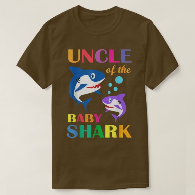 Farbror vid Baby-födelsedag, farbror Shark Chris T Shirt (Design framsida)