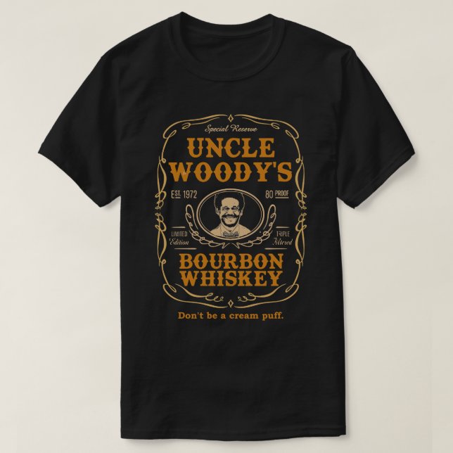Farbror Woodys Bourbon Whiskey T Shirt (Design framsida)