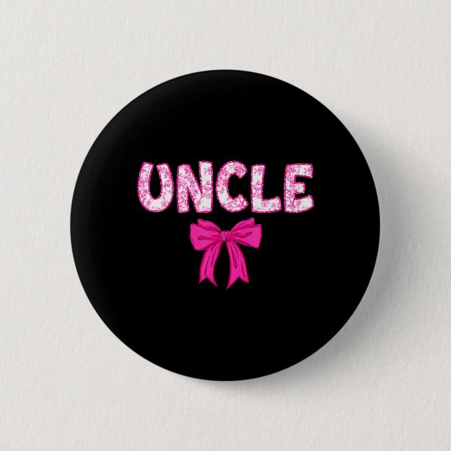 Farbrors födelsedagsteam Matchande Rosa Slöja Fami Knapp (Framsida)