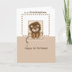 Farbrors son 1-årsdag Lejon Kort