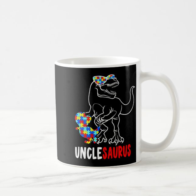 Farbrus T Rex Dinosaur Autism Medvetande Farbror  Kaffemugg (Höger)