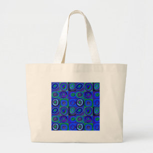 Farbstudie Quadrate Squares Blue Circles Jumbo Tygkasse
