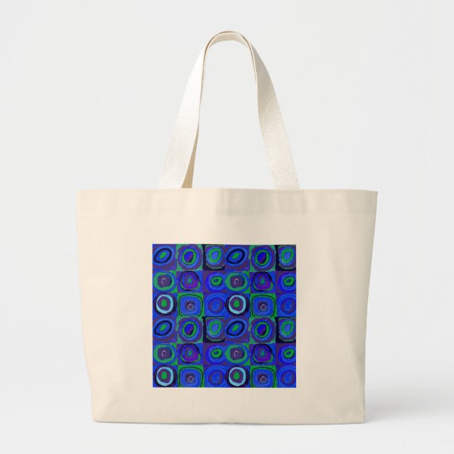 Farbstudie Quadrate Squares Blue Circles Jumbo Tygkasse (Framsidan)