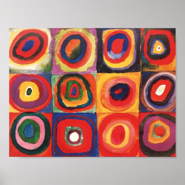 Farbstudy Quadrate - Colorful art art Poster (Framsidan)