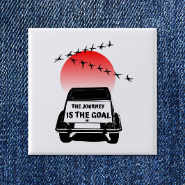 Färden är målet Solnedgång - äldre 2CV Knapp