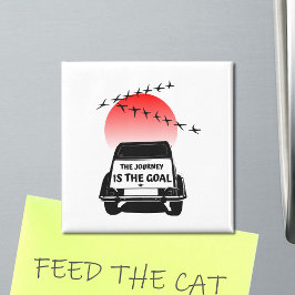 Färden är målet Solnedgång - äldre 2CV Magnet