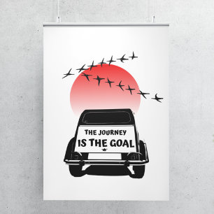 Färden är målet Solnedgång - äldre 2CV Poster