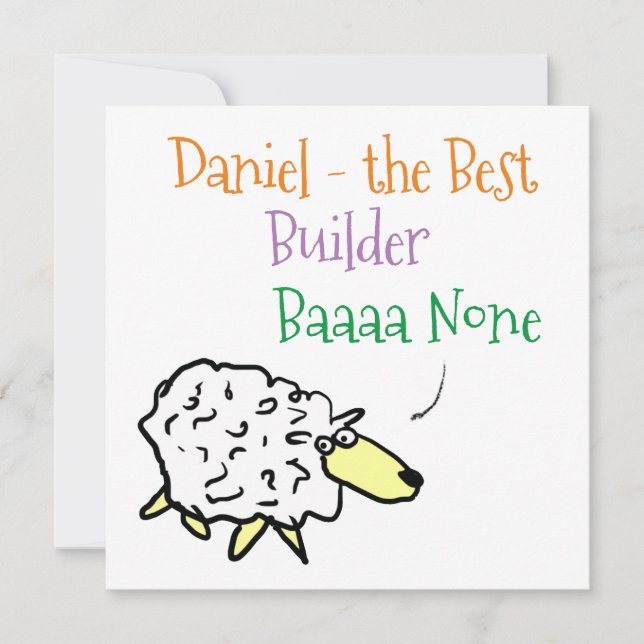 Fårdesign för en byggare julkort (Framsida)