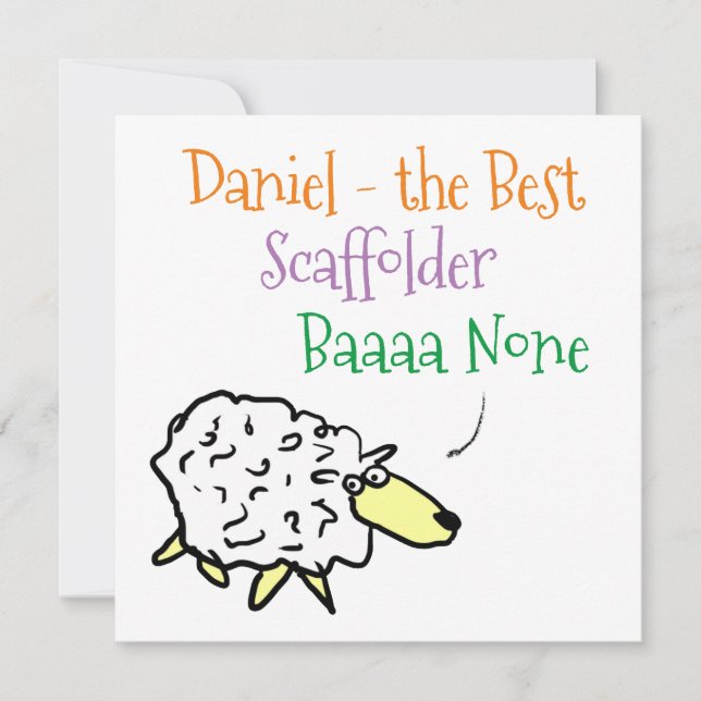 Fårdesign för en byggnadsställning julkort (Framsida)