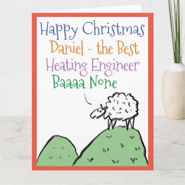 Fårdesign God Jul till en VVS-ingenjör Kort (Framsida)