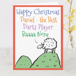 Fårdesign Gott jul till en dartspelare Kort