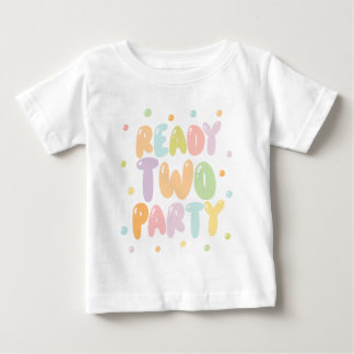 Färdig Att Festa Tjej 2-års Födelsedags T-Shirt