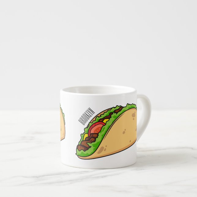 Färdig illustration av tecknad espressomugg (Framsida höger)