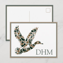 Färdig kamouflage- gräsand-monogram vykort
