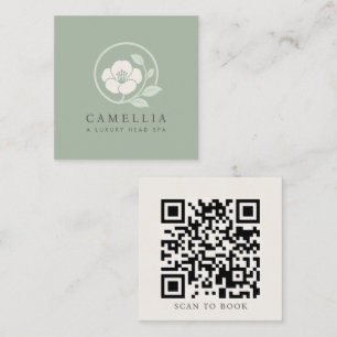 Färdig Logotyp Minimalistisk Spa Affärskort Fyrkantigt Visitkort