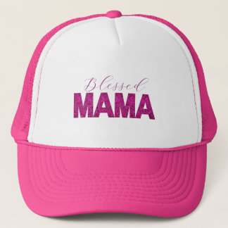 Färdig Mamma med Rosa Blommigt Text - Anpassningsb Keps