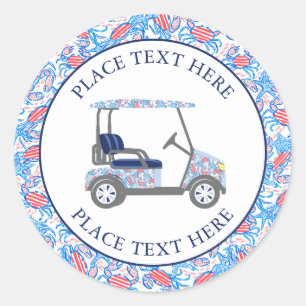 Färdig patriotiska krabbor golfkärra runt klistermärke