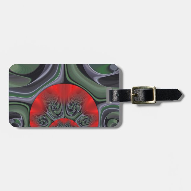 Färdig utskrift av röd Aurora Bagagebricka (Horisontell Framsida)